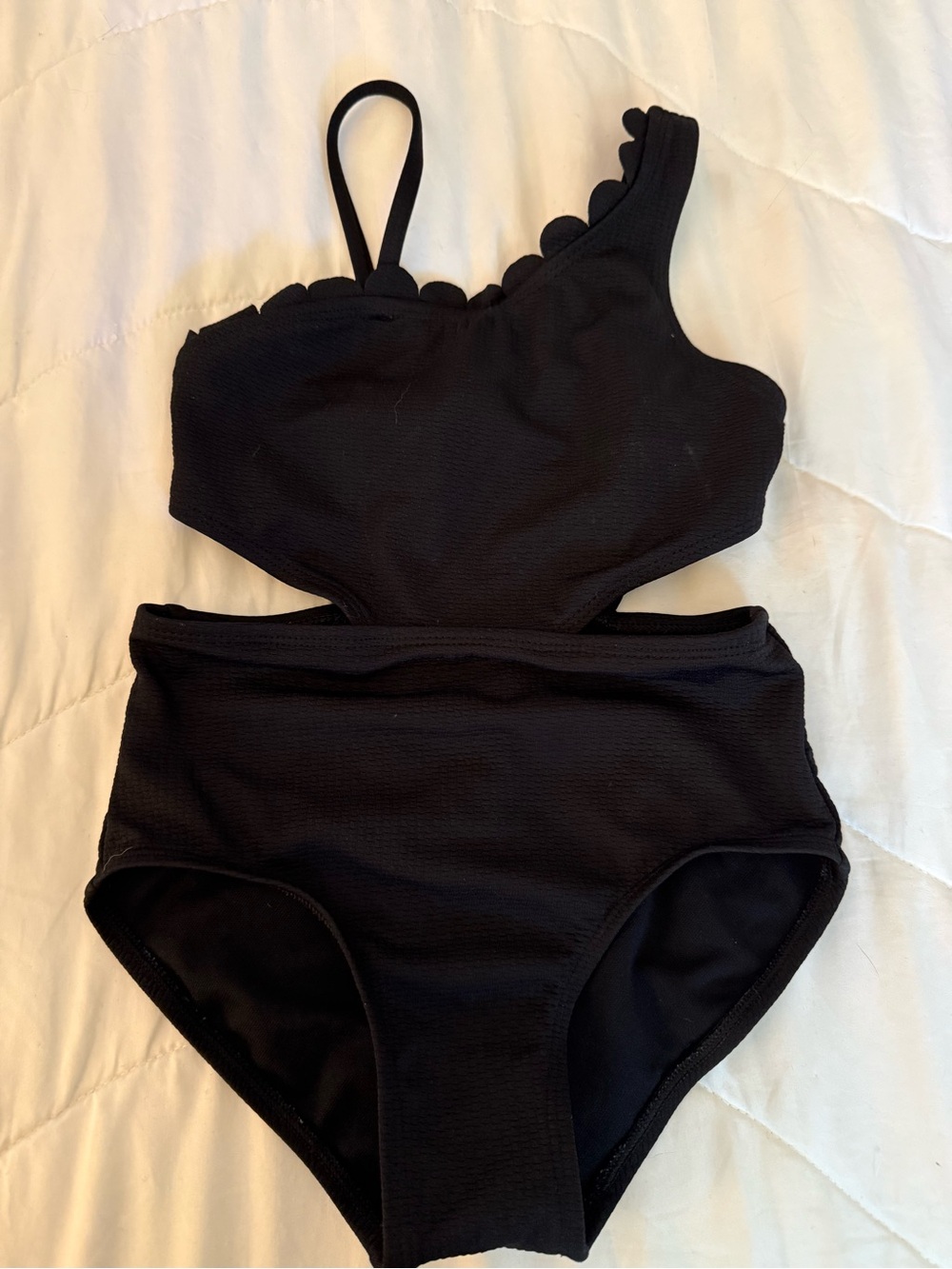 art class Black Girls One-Piece Swimsuit with Scallop Trim